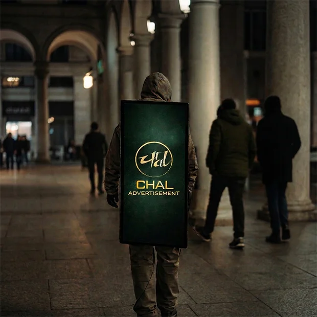 Mobile videowalker advertising vehicle promoting brands on streets of Calicut Kerala